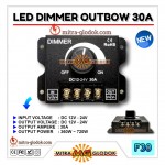 Dimmer LED Outbow DC 12V - 24V 30A Pengatur Tingkat Cahaya Model Putar LED Strip / Rigid / Bar